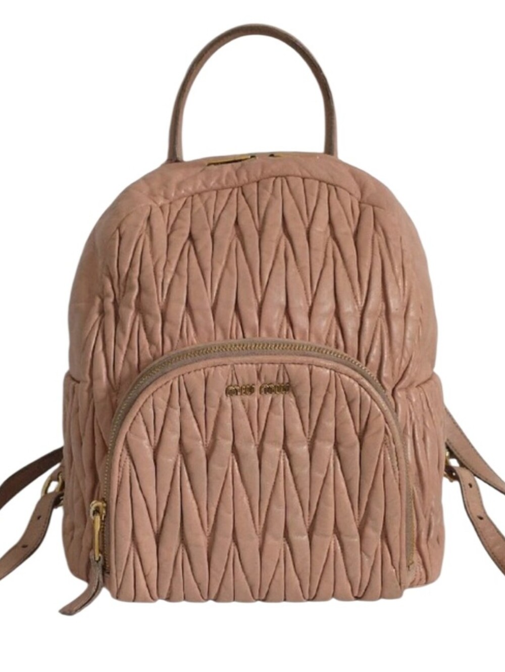 MIU MIU Womens Pink Leather Shoulder/ Backpack Bag